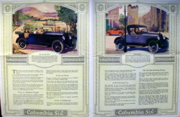 Columbia Six Modelprogram 1922 Carbrochure (9456)